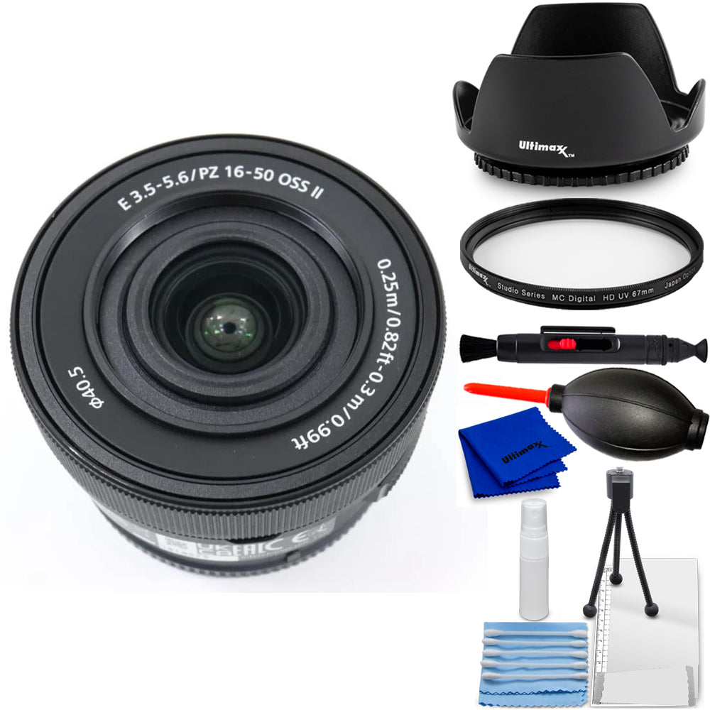 Sony E PZ 16-50mm f/3.5-5.6 OSS II Lens (Black, White Box) - 7PC Accessory Kit
