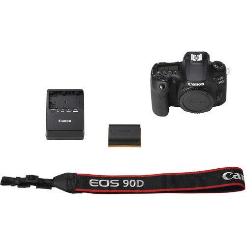 Canon EOS 90D DSLR-Kamera (nur Gehäuse) 3616C002 – 7-teiliges Zubehörpaket