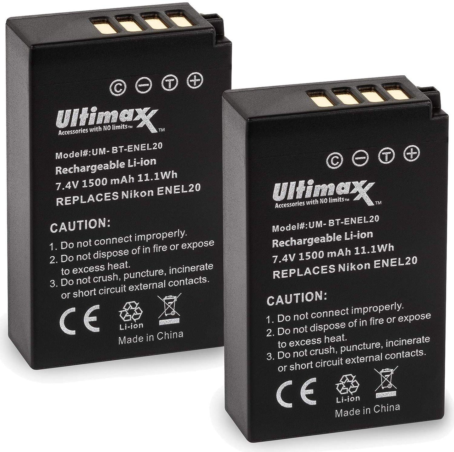 2x ENEL20 EN-EL20 Akkus & Ladegerät für Nikon P1000, J1, J2, J3, S1, V3
