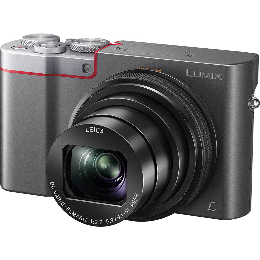 Panasonic LUMIX DC-TZ220D/ZS200D Digitalkamera (Silber) – 12-teiliges Zubehörpaket