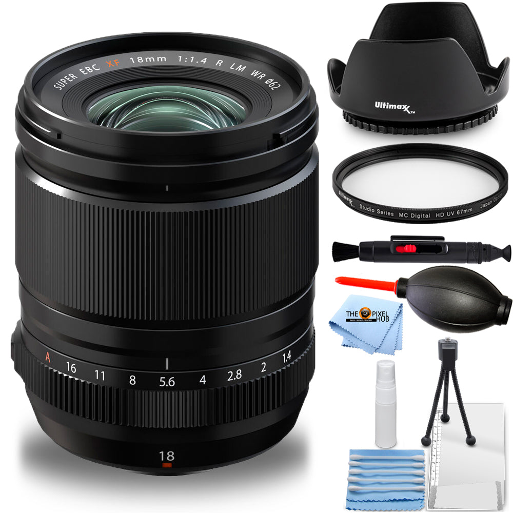 FUJIFILM XF 18mm f/1.4 R LM WR Objektiv 16673794 - 7-teiliges Zubehörpaket