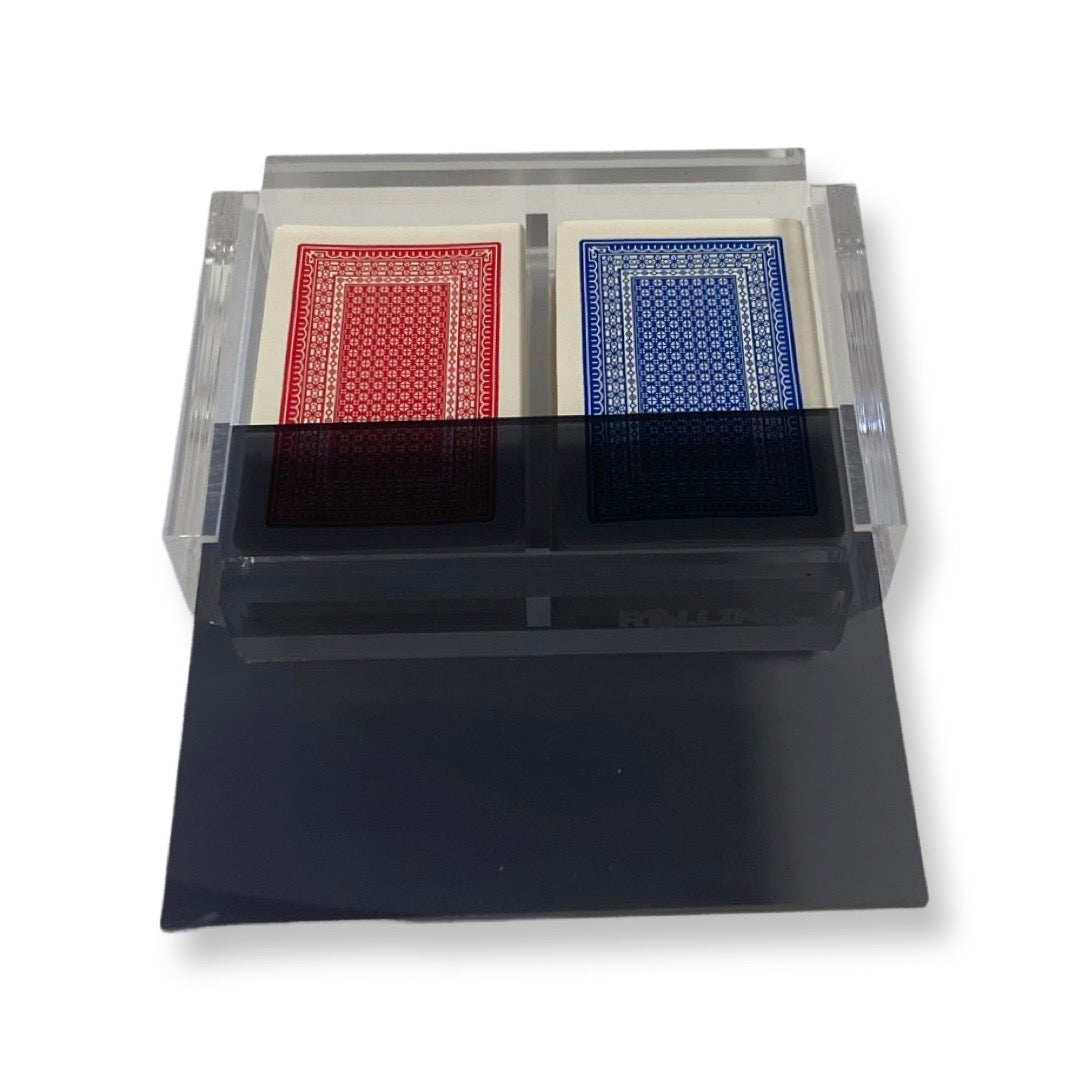 Lucite-Acryl-Bridge-Spielkartenhalter mit Spielkarten im Lieferumfang enthalten (schwarz)