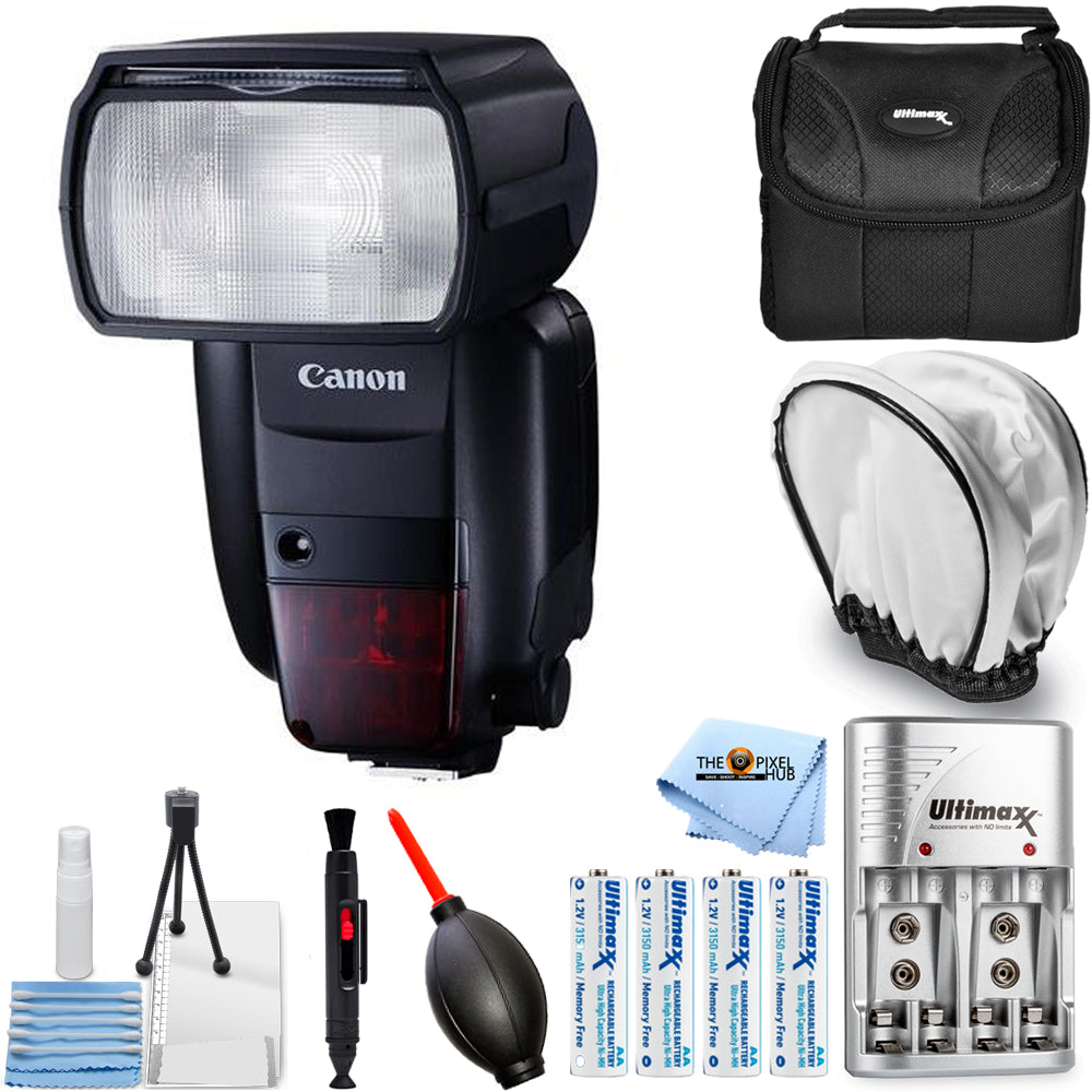 Canon Speedlite 600EX II-RT (Black) 1177C002 + 4 AA Batteries and Charger Bundle1177C002 + 4 AA Batteries and Charger Bundle