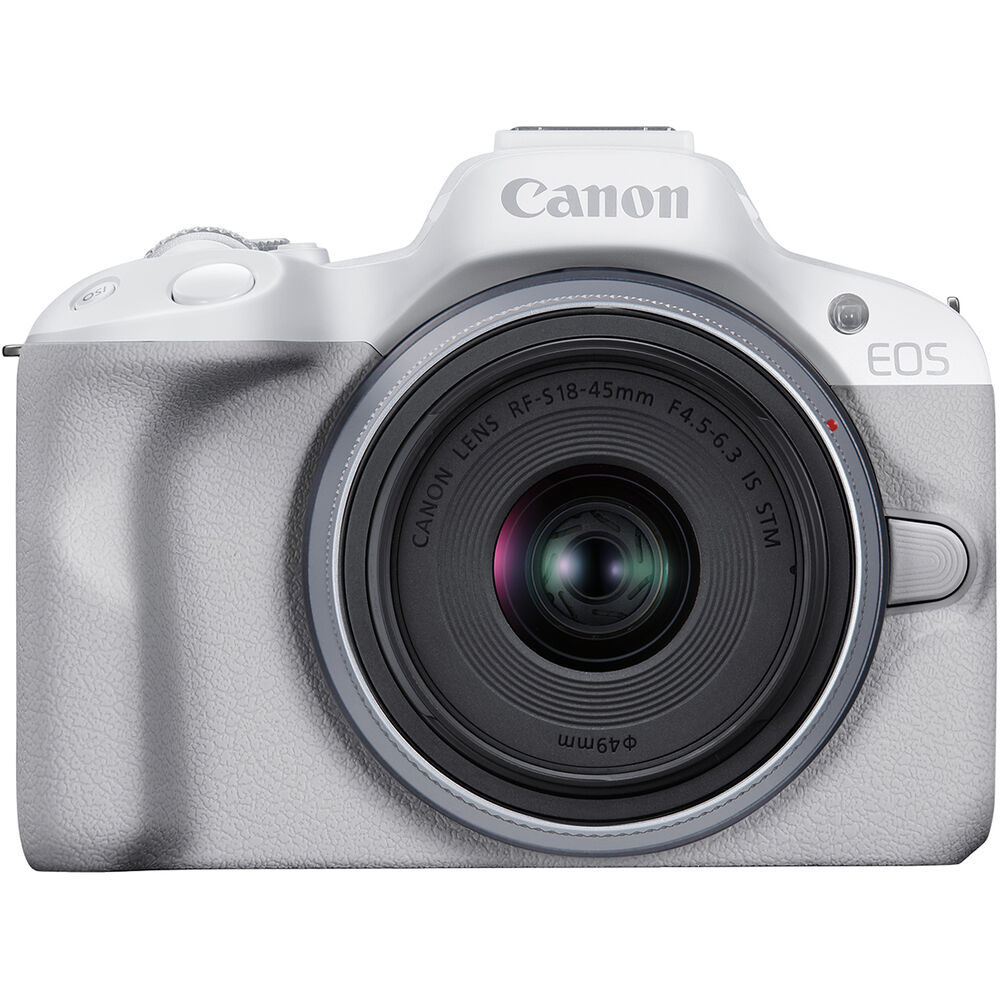 Bild 1 von 7
Canon EOS R50 spiegellose Kamera mit 18-45 mm und 55-210 mm Objektiven (weiß) im Paket