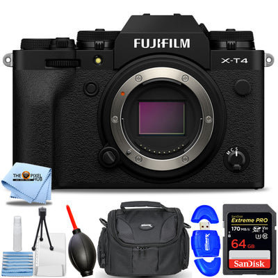 FUJIFILM X-T4 spiegellose Kamera (schwarz) 16652855 – 7-teiliges Zubehörpaket