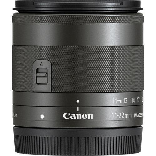 Canon EF-M 11-22mm f/4-5.6 IS STM Lens 7568B002 - 7PC Accessory Bundle