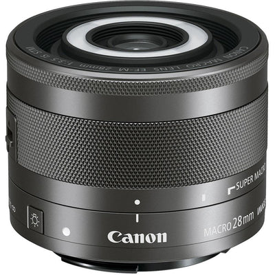 Canon EF-M 28mm f/3.5 Macro IS STM Lens 1362C002 - 7PC Accessory Bundle