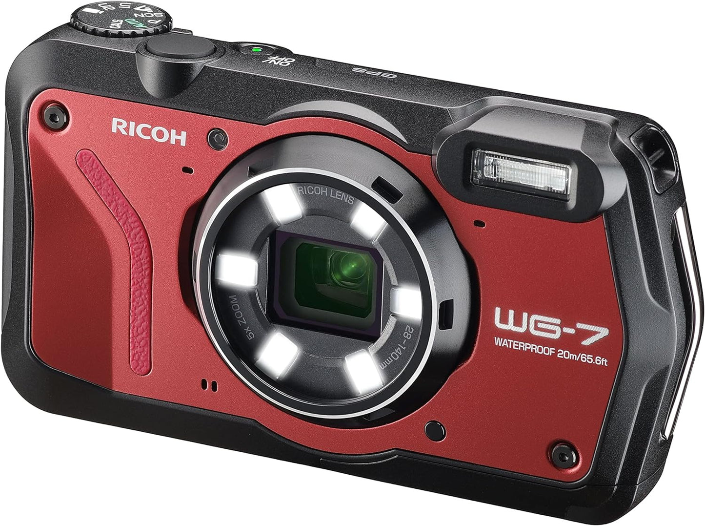 Bild 1 von 6
RICOH WG-7 Digitalkamera Robuste, wasserdichte und staubdichte 4K-Webcam (rot) im Paket