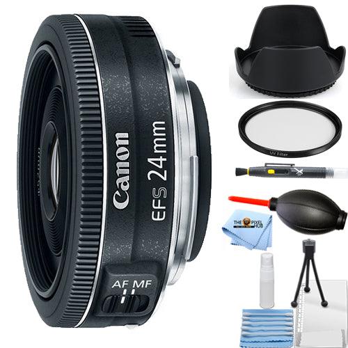 Canon EF-S 24mm f/2.8 STM Objektiv 9522B002 + UV-Ultraviolettfilter-Paket