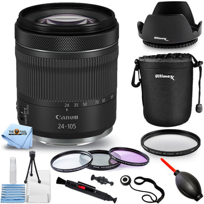 Canon RF 24-105mm f/4-7.1 IS STM Lens 4111C002 - 10PC Accessory Bundle