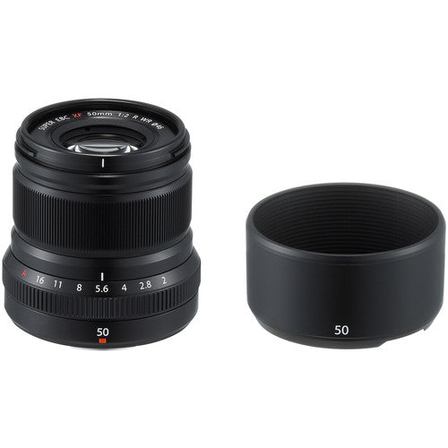 FUJIFILM XF 50mm f/2 R WR Objektiv (Schwarz) 16536611 - 7-teiliges Zubehörpaket