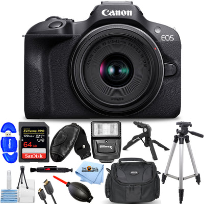 Picture 1 of 6
Canon EOS R100 Mirrorless Camera with 18-45mm Lens 6052C012 - 12PC Accessory Kit