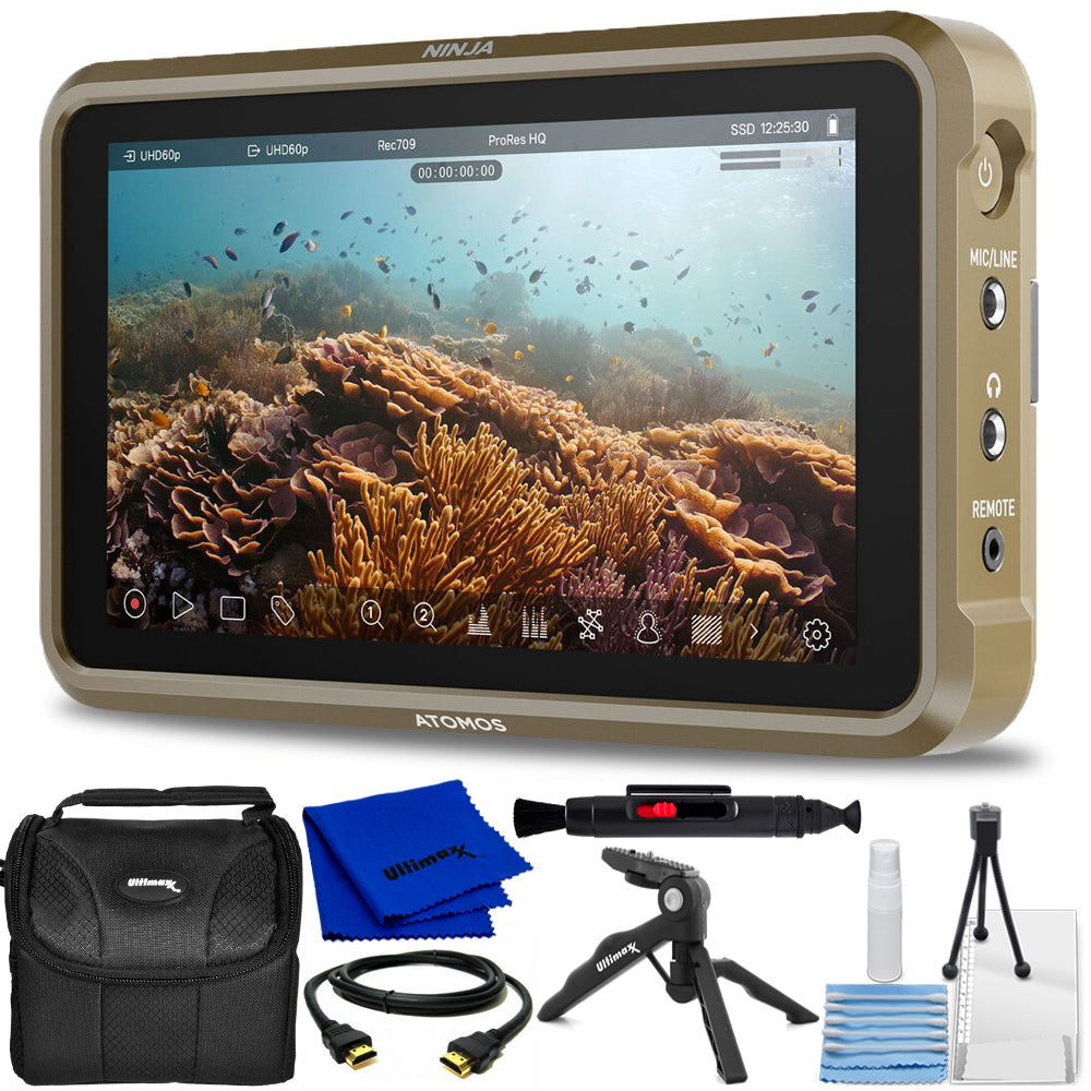 Atomos Ninja 5.2" 4K HDMI Recording Monitor ATOMNJA004 - 7PC Accessory Bundle