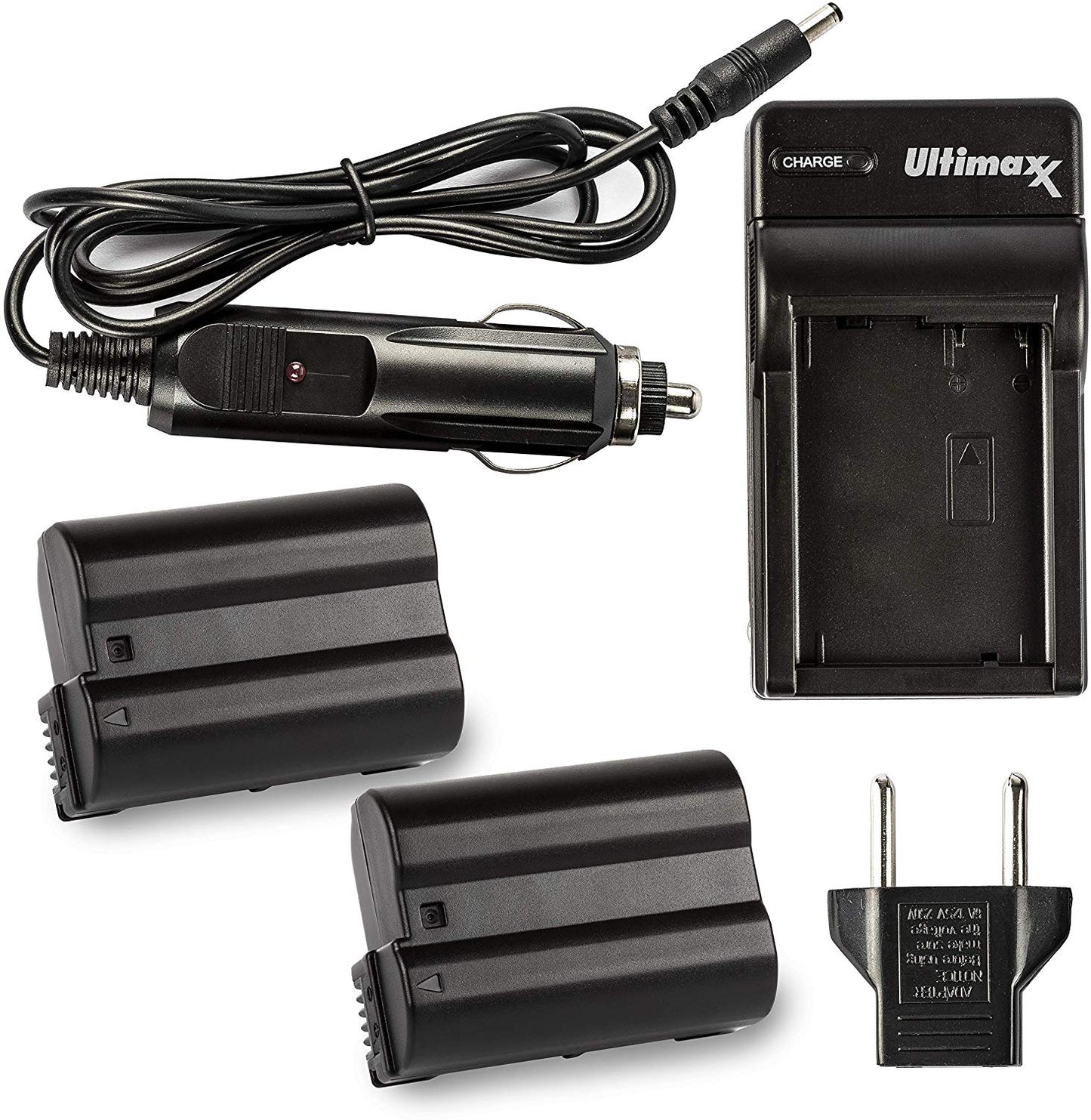 ULTIMAXX Reiseladegerät + Ersatzakku für Nikon ENEL15 - 2400 mah