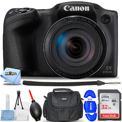 Canon PowerShot SX430 IS Digital Camera 1790C002 - Essential 32GB Bundle