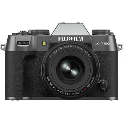 Spiegellose Kamera FUJIFILM X-T50 mit XF 16–50 mm f/2,8–4,8-Objektiv (Anthrazit-Silber)