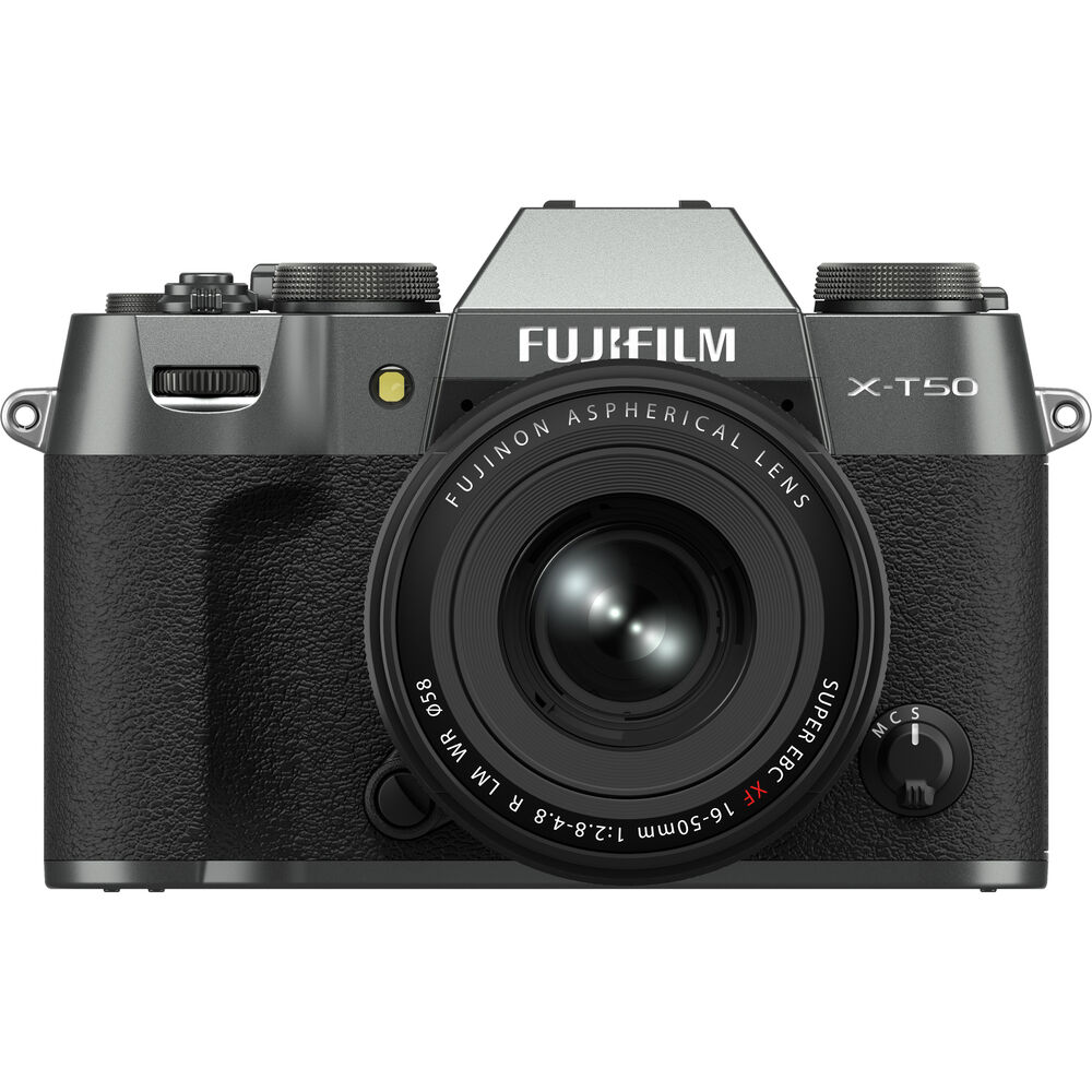 FUJIFILM X-T50 spiegellose Kamera mit XF 16-50-mm-Objektiv, Anthrazit-Silber – Bundle