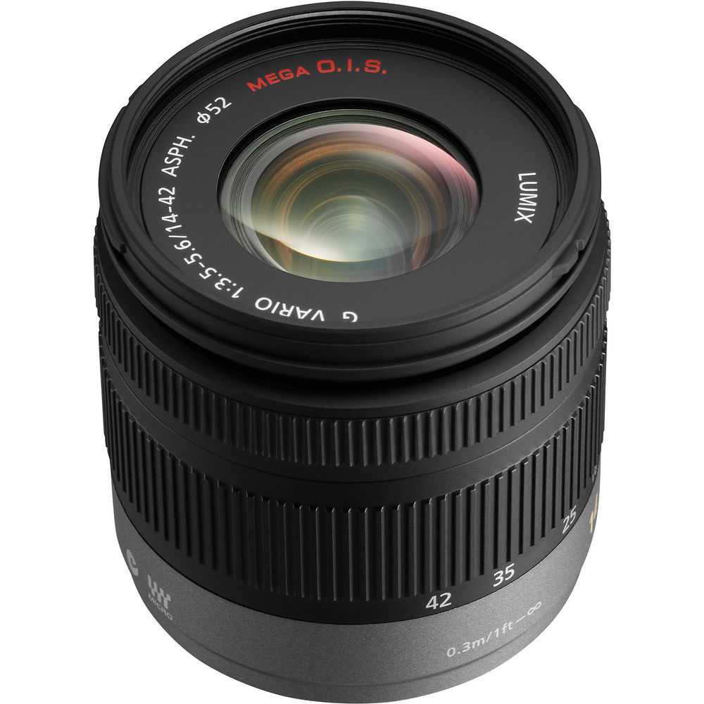 Panasonic Lumix G Vario 14-42mm f/3.5 -5.6 Asph. / MEGA O.I.S. Lens (Black, Open Box) Bundle 1