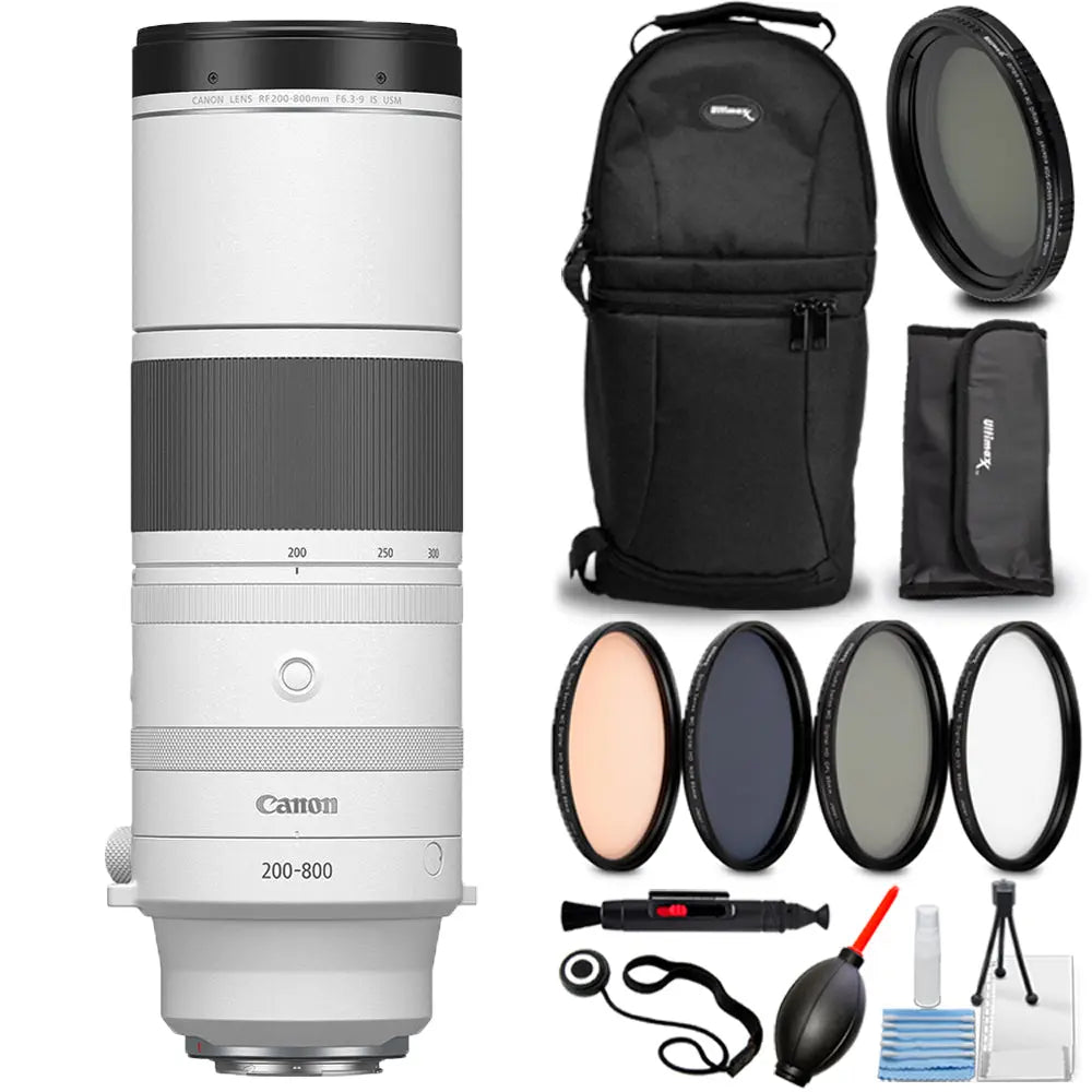 Canon RF 200-800mm f/6.3-9 IS USM Lens (Canon RF) 6263C002 - 8PC Accessory Kit