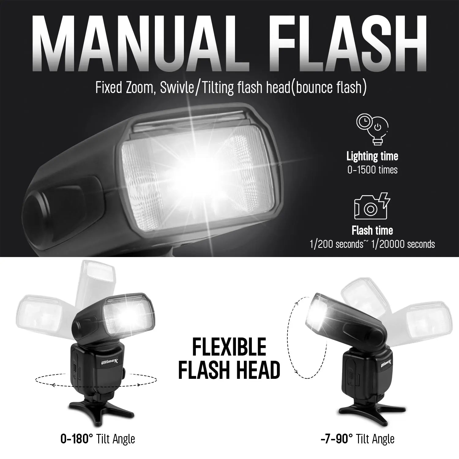 Universal Auto Flash w/ LCD Display by Ultimaxx, Slave Mode, Carry Pouch Ultimaxx