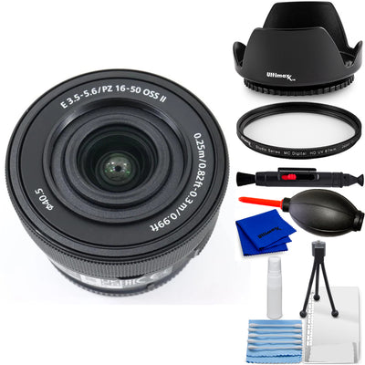 Sony E PZ 16-50mm f/3.5-5.6 OSS II Lens (Black, White Box) - 7PC Accessory Kit