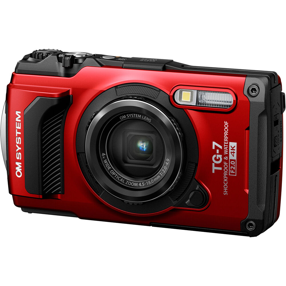 OM SYSTEM Tough TG-7 Digital Camera (Red) OPEN BOX