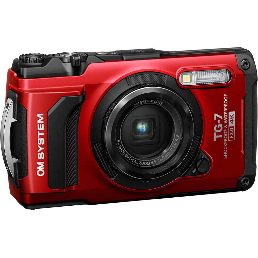 OM SYSTEM Tough TG-7 Digital Camera (Red) OPEN BOX