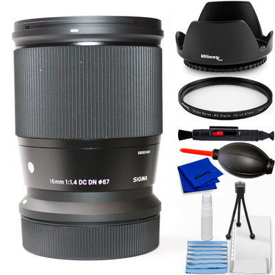Sigma 16mm f/1.4 DC DN Contemporary Lens (Canon RF) 402972 - 7PC Accessory Kit
