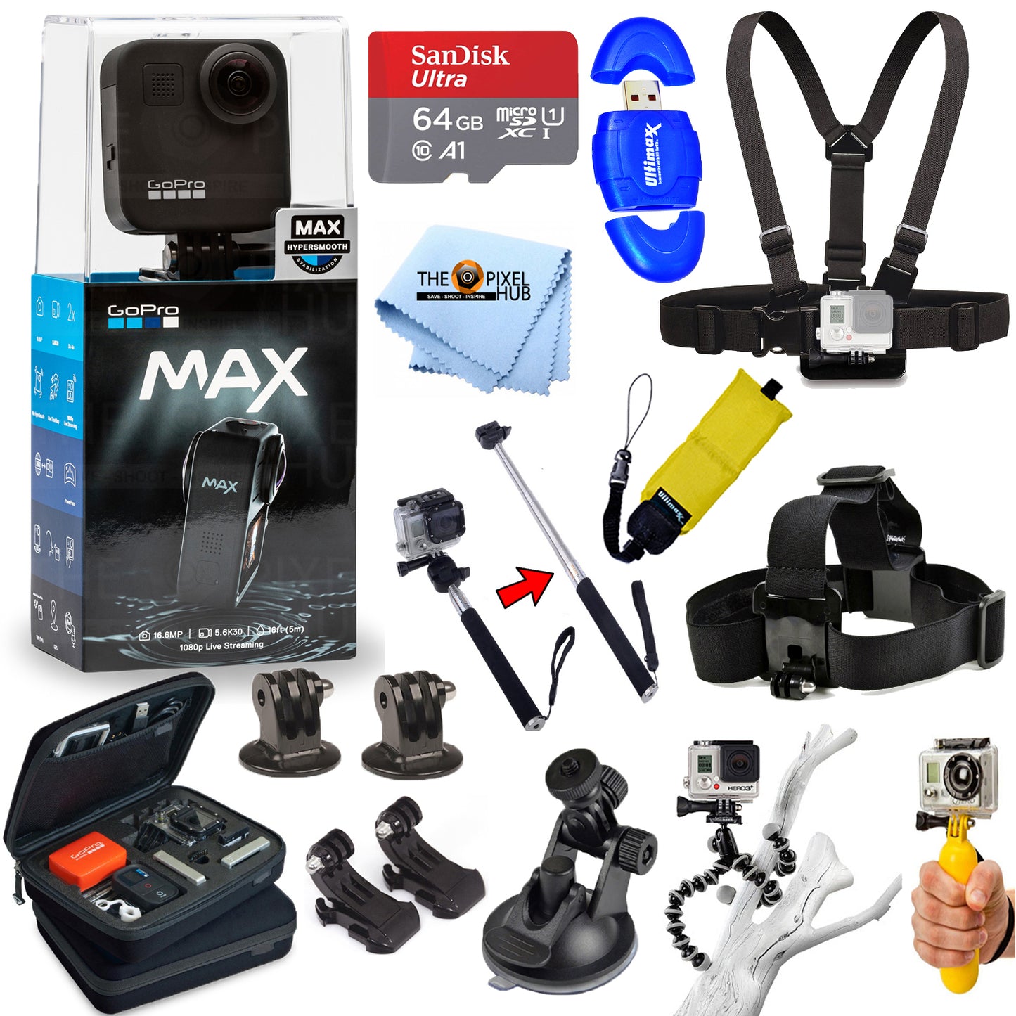 GoPro MAX 360 Action Camera - Frustration Free Packaging - 64GB Bundle