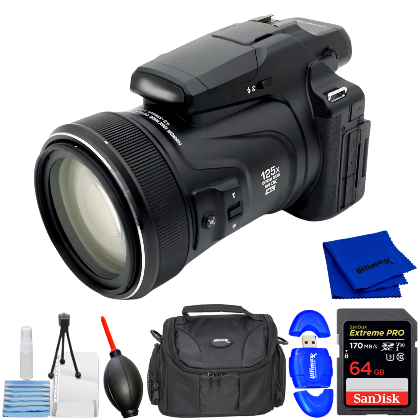 Nikon COOLPIX P1100 Digital Camera 26541 - 7PC Accessory Bundle Nikon