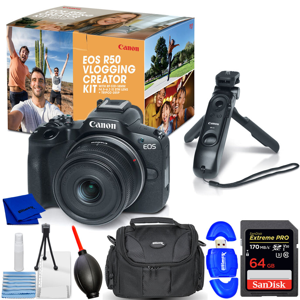 Canon EOS R50 Video Creator Kit 5811C109 - 7PC Accessory Bundle Canon