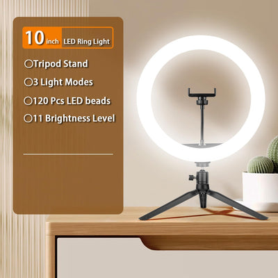 10" RGB Color Changing LED Ring Light with Tabletop Tripod Generic