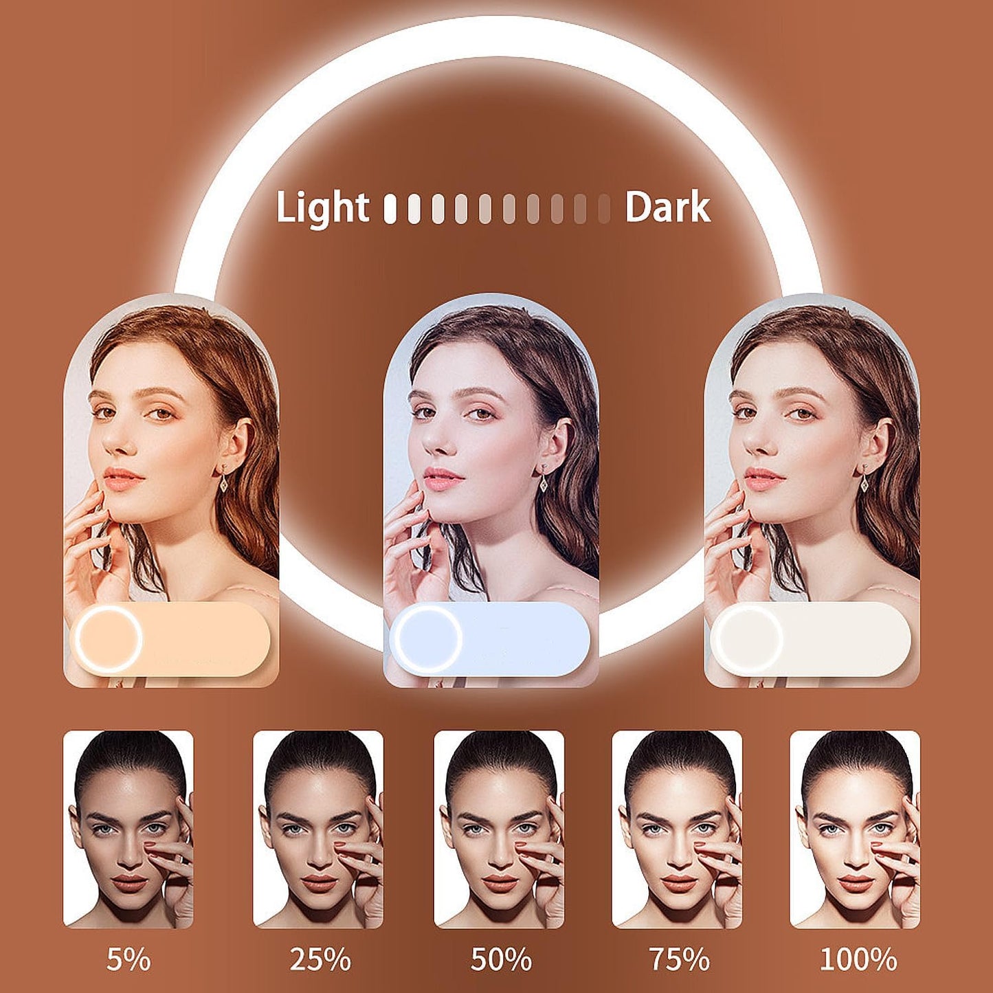 10" RGB Color Changing LED Ring Light with Tabletop Tripod Generic