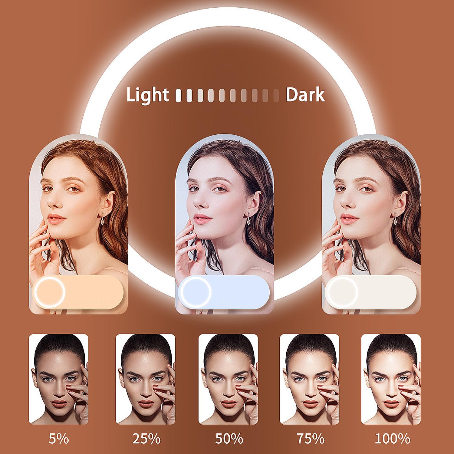 10" RGB Color Changing LED Ring Light with Tabletop Tripod Generic