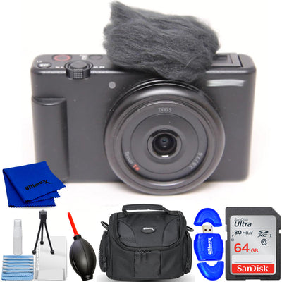 Sony ZV-1F Vlogging Camera (Black, White Box) - 7PC Accessory Bundle Sony