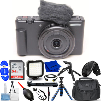 Sony ZV-1F Vlogging Camera (Black, White Box) - 14PC Accessory Bundle Sony