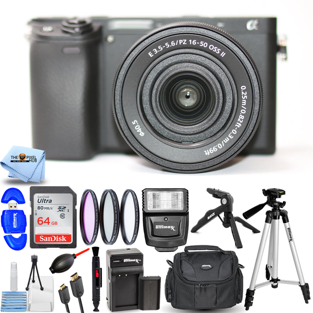 Sony a6400 Mirrorless Camera with 16-50mm f/3.5-5.6 OSS II Lens - 14PC Bundle Sony