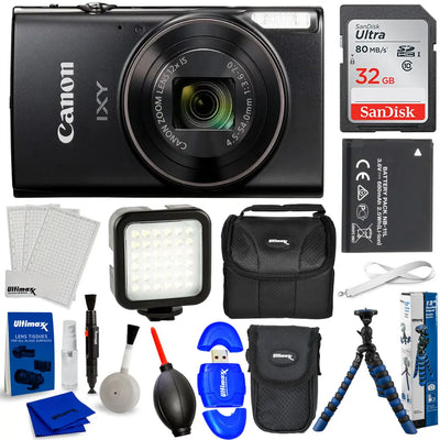 Canon Compact Digital Camera IXY 650 HS M (Black) 7280C001 - 12PC Accessory Kit