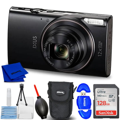 Canon IXUS 285 HS A Digital Camera (Black) - 7PC Accessory Bundle Canon