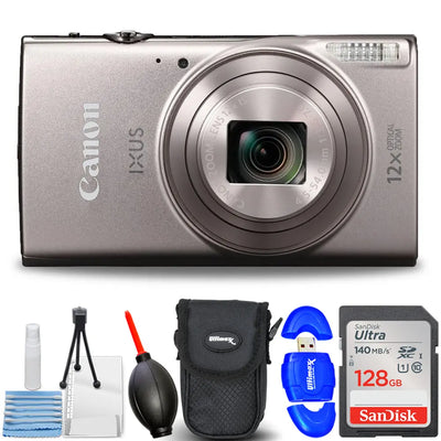 Canon IXUS 285 HS A Digital Camera (Silver) - 7PC Accessory Bundle Canon