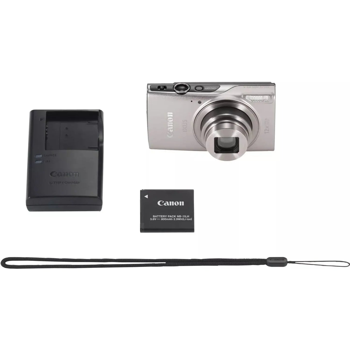 Canon IXUS 285 HS A Digital Camera (Silver) - 12PC Accessory Bundle Canon