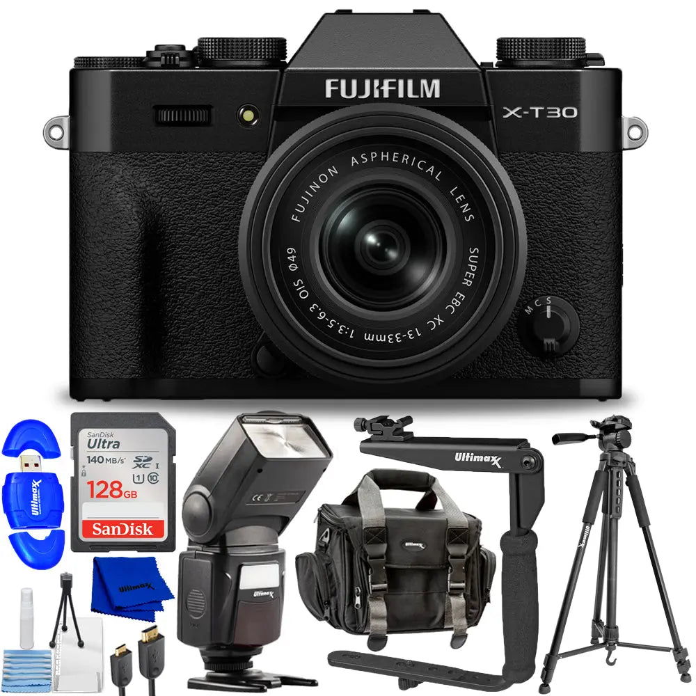 FUJIFILM X-T30 III Mirrorless Camera with 13-33mm f/3.5-6.3 Lens (Black) Bundle