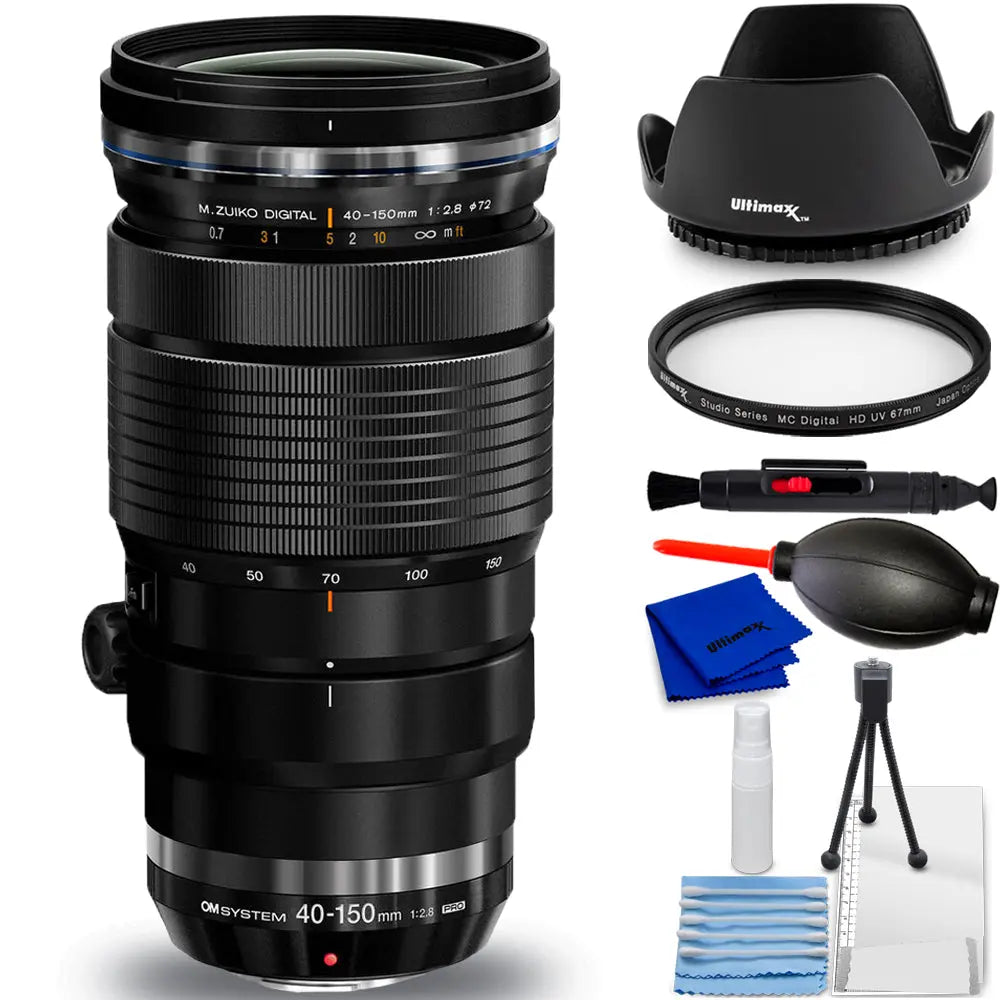 OM SYSTEM M.Zuiko Digital ED 40-150mm f/2.8 PRO Lens - 7PC Accessory Bundle
