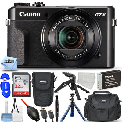 Canon PowerShot G7 X Mark II Digital Camera (Renewed) + EXT BATT + 32GB + Bundle