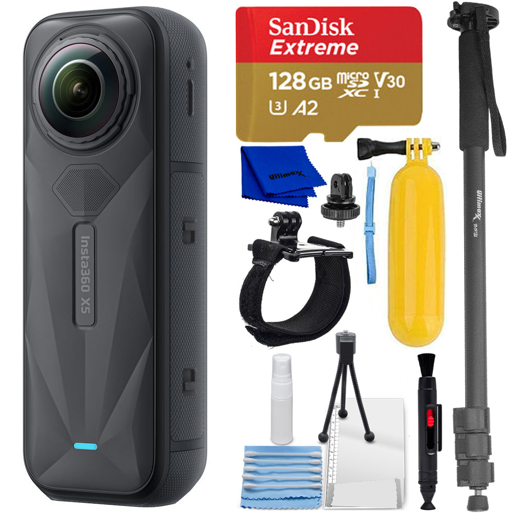 Insta360 X5 360° 8K 49' Waterproof, 72MP Photos Action Camera Essential Bundle