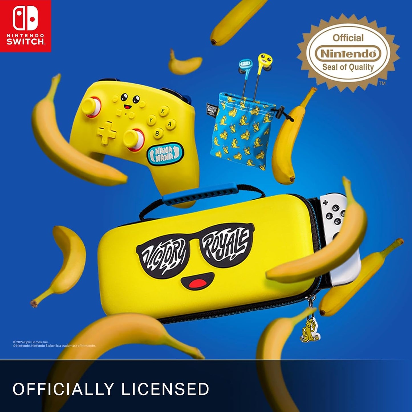 PowerA Wired Earbuds for Nintendo Switch Fortnite Peely 3.5 mm Wired with Bag