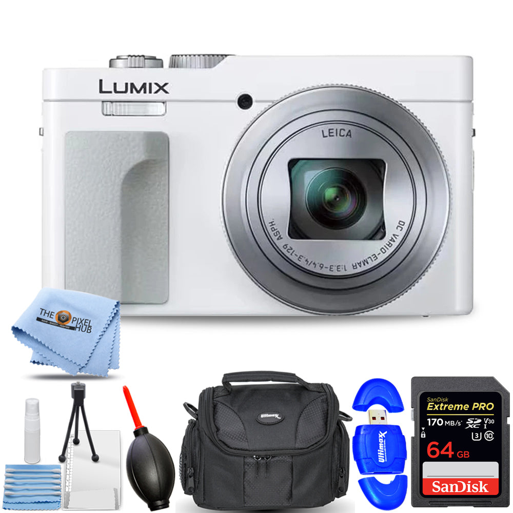 Panasonic TZ99/ZS99 Digital Camera (White) - 7PC Accessory Bundle