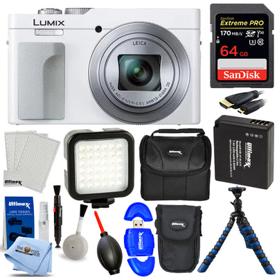 Panasonic TZ99/ZS99 Digital Camera (White) - 12PC Accessory Bundle
