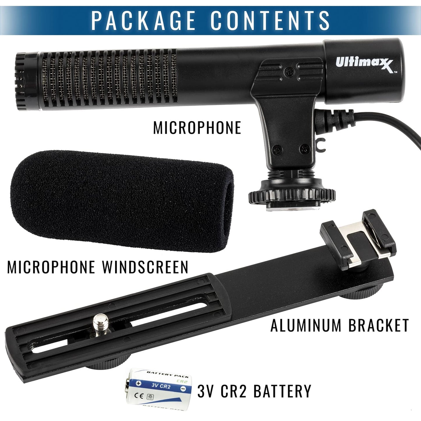 Ultimaxx Professional Condenser Microphone For DSLR Nikon Canon Sony Pentax