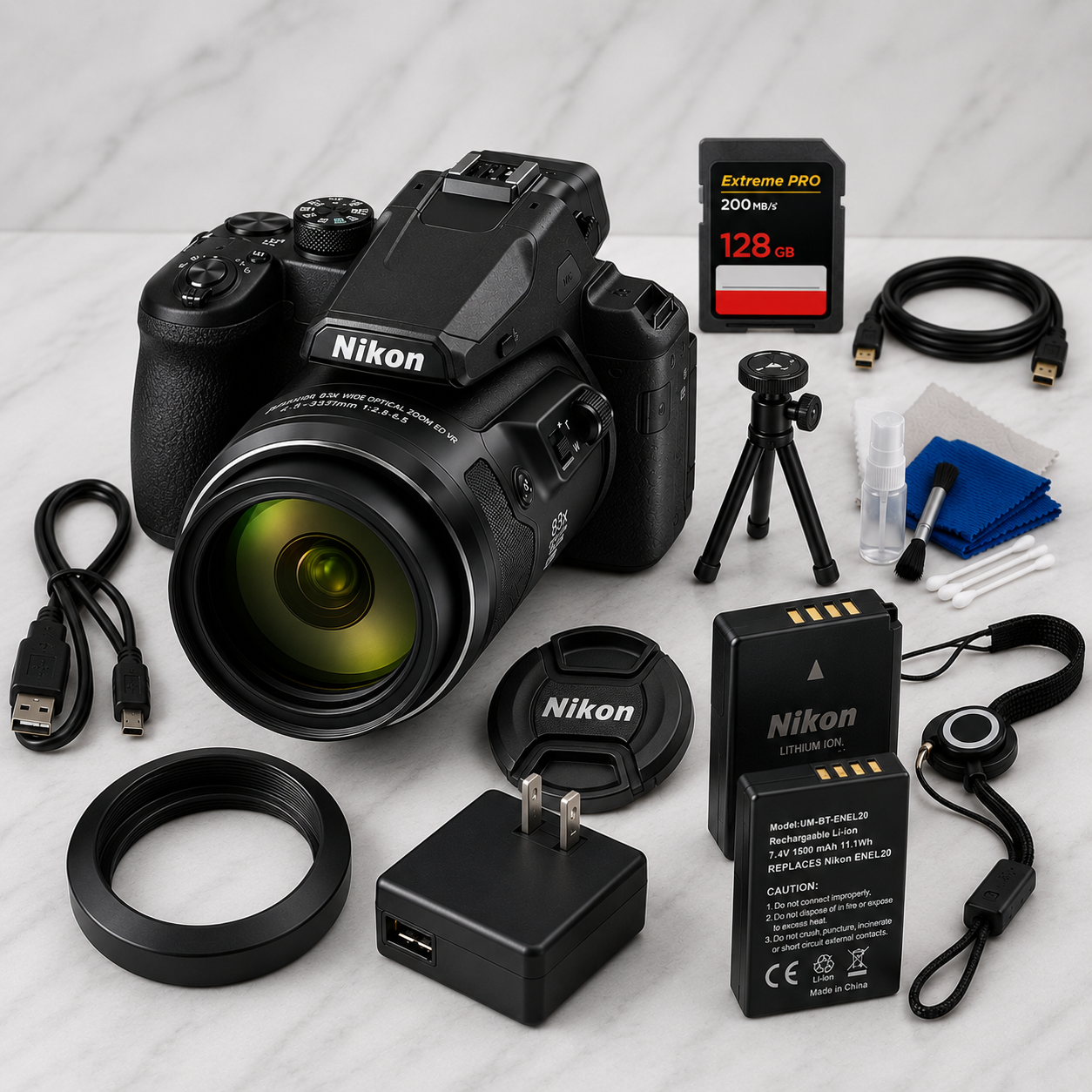 Nikon COOLPIX P1100 Digital Camera 26541 - 7PC Accessory Bundle